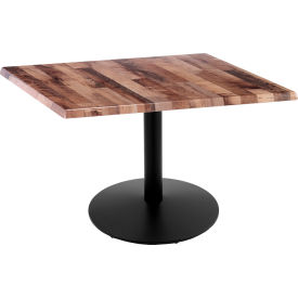 Enduro Outdoor Table, Disc Base, 36"W x 36"D x 30"H, Rustic Top