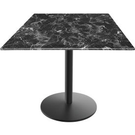 OD214 EuroSlim Outdoor Table, Disc Base, 32"W x 32"D x 30"H, Black Marble Top