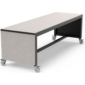 Synergy Table, 4 Casters, 96"L x 30"W x 30"H, Gray Laminate, Black