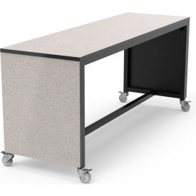 Palmer Hamilton Synergy Table, 4 Casters, 96"L x 30"W x 42"H, Gray Glace Laminate, Black