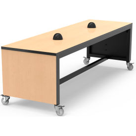 Table with Power, 4 Casters, 96"L x 30"W x 30"H, Laminate,Black