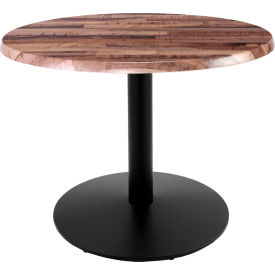 Enduro Outdoor Table, Disc Base, 30" Dia. x 30"H, Rustic Top