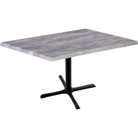 Enduro Outdoor Table, X-Base, 48"W x 30"D x 30"H, Graystone Top