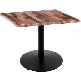 Enduro Outdoor Table, Disc Base, 30"W x 30"D x 30"H, Rustic Top
