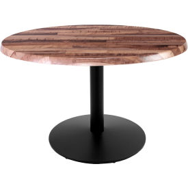 OD214 Enduro Outdoor Table, Disc Base, 36" Dia. x 30"H, Rustic Top
