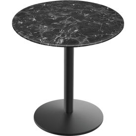 OD214 EuroSlim Outdoor Table, Disc Base, 36" Dia. x 30"H, Black Marble Top