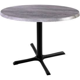Enduro Outdoor Table, X-Base, 30" Dia. x 30"H, Graystone Top