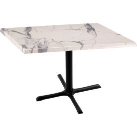 OD211 Enduro Outdoor Table, X-Base, 36"W x 36"D x 30"H, White Marble Top