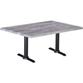 Outdoor Table, End Base, 48"W x 30"D x 30"H, Graystone Top