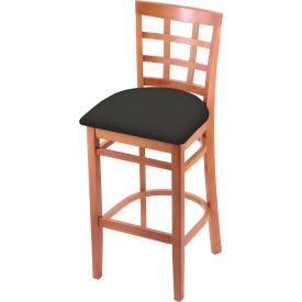 30" Bar Stool, Canter Iron Seat, Medium Finish