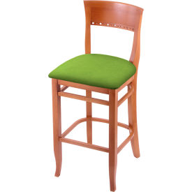 30" Bar Stool, Canter Kiwi Green Seat, Medium Finish