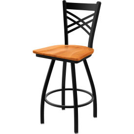 XL 820 Catalina 25" Swivel Counter Stool, Medium Maple Seat, Black Wrinkle Finish