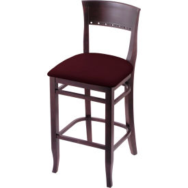30" Bar Stool, Bordeaux Seat, Dark Cherry Finish