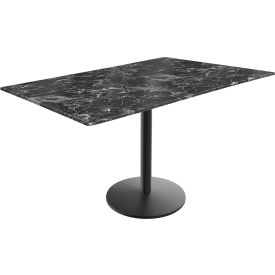 OD214 EuroSlim Outdoor Table, Disc Base, 48"W x 32"D x 30"H, Black Marble Top