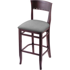 30" Bar Stool, Canter Folkstone Gray, Dark Cherry Finish