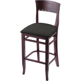 30" Bar Stool, Canter Iron Seat, Dark Cherry Finish