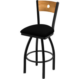 830 Voltaire 30" Swivel Counter Stool, Medium Back, Black Vinyl Seat, Black Finish