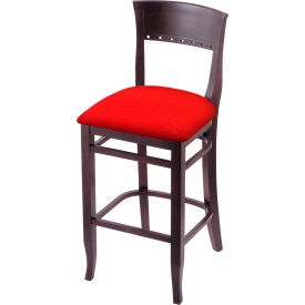 30" Bar Stool, Canter Red Seat, Dark Cherry Finish