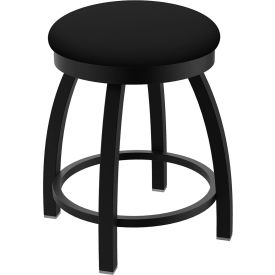 18" Swivel Vanity Stool, Black Vinyl Seat, Black Wrinkle Finish