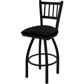 Contessa 30" Swivel Bar Stool, Black Vinyl Seat, Black Wrinkle Finish
