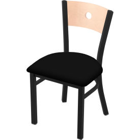 630 Voltaire Dining Chair, Vinyl Seat, Natural Back, Black Wrinkle Finish