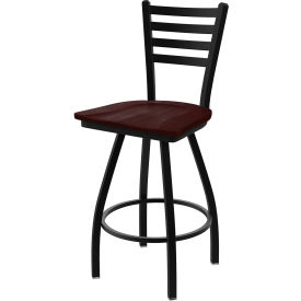 XL 410 Jackie 25" Swivel Counter Stool, Dark Cherry Maple Seat, Black Finish