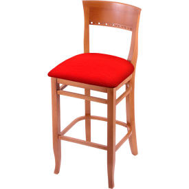 30" Bar Stool, Canter Red Seat, Medium Finish