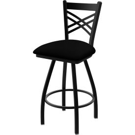 25" Swivel Counter Stool, Black Vinyl Seat, Black Wrinkle Finish