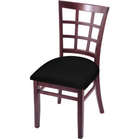 Hampton 3130 Bristol Dining Chair, Black Vinyl Seat, Dark Cherry Finish