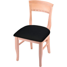 Hampton Arbor Dining Chair, Black Vinyl Seat, Natural Finish