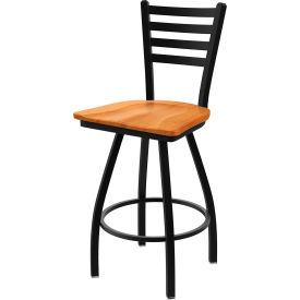 XL 410 Jackie 25" Swivel Counter Stool, Medium Maple Seat, Black Wrinkle Finish