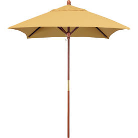 6' Square Patio Umbrella, Wood Pole, Sunbrella Fabric