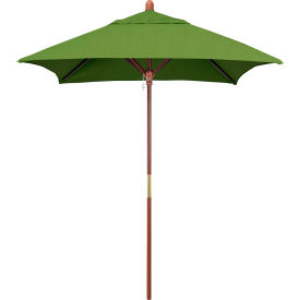 California Umbrella Grove 6' Square Patio Umbrella, Wood Pole, Sunbrella Fabric