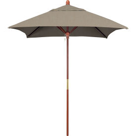 Grove 6' Square Patio Umbrella, Wood Pole, Sunbrella 1A Spectrum Dove Fabric