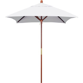 Grove 6' Square Patio Umbrella, Wood Pole, Sunbrella 1A Natural Fabric