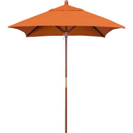 6' Square Patio Umbrella, Wood Pole, Sunbrella 2A Tuscan Fabric