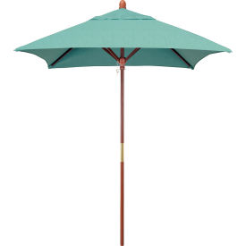 6' Square Patio Umbrella, Wood Pole, Sunbrella Fabric