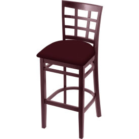 30" Bar Stool, Canter Bordeaux Seat, Dark Cherry Finish