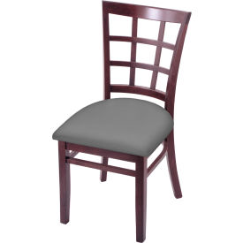 Hampton 3130 Bristol Dining Chair, Canter Folkstone Gray Seat, Dark Cherry Finish