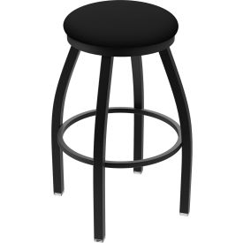 XL 802 Misha, 25" Swivel Counter Stool, Black Vinyl Seat, Black Wrinkle Finish