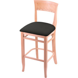 30" Bar Stool, Canter Iron Seat, Natural Finish