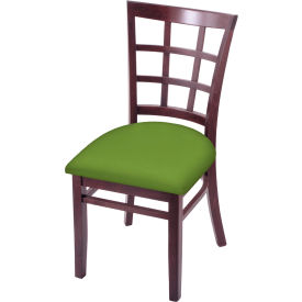 Hampton Bristol Dining Chair, Canter Kiwi Green Seat, Dark Cherry Finish