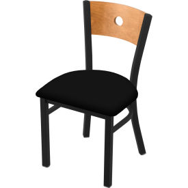 630 Voltaire Dining Chair, Vinyl Seat, Medium Back, Black Wrinkle Finish