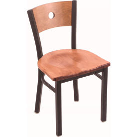 630 Voltaire Dining Chair, Medium Maple Seat, Black Wrinkle Finish