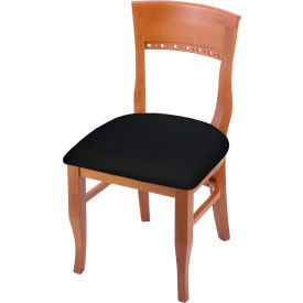 Hampton Arbor Dining Chair, Black Vinyl Seat, Medium Finish
