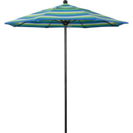 Venture 7-1/2' Patio Umbrella, Black Pole, Sunbrella 1A Seville Seaside Fabric