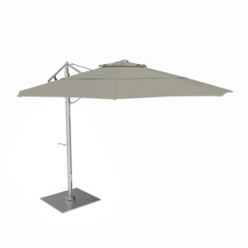 11' Cantilever Umbrella, Silver Frame, Sunbrella Cadet Gray Fabric