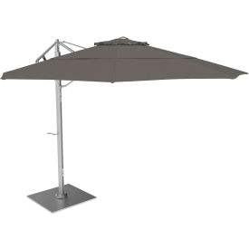 Sola 11' Cantilever Umbrella, Silver Frame, Sunbrella Charcoal Gray Fabric