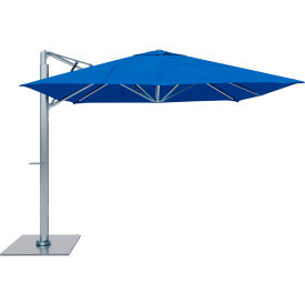 10' x 10' Cantilever Umbrella, Silver Frame, Sunbrella Pacific Blue Fabric