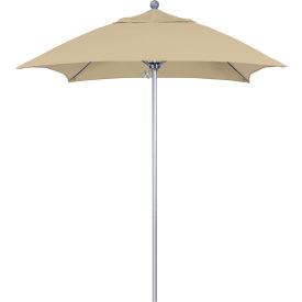 6' Patio Umbrella, Silver Pole, Sunbrella 1A Antique Beige Fabric